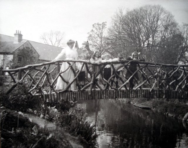 on bridge at Letheringsett
                Hall