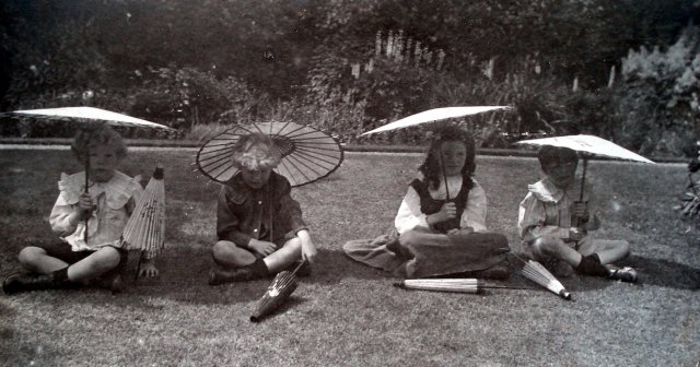 with parasols