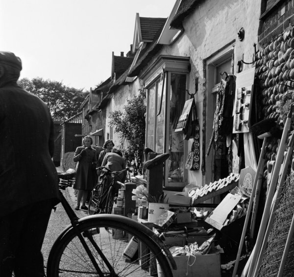 Yvonne Boldy with lolly outside shop